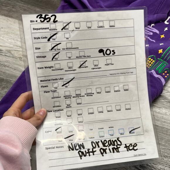 Vintage New Orleans Purple Mens Medium Pop Art Rhythm Fruit of The Loom T-Shirt - Picture 7 of 7